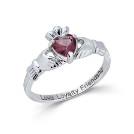 June Claddagh Birthstone Ring