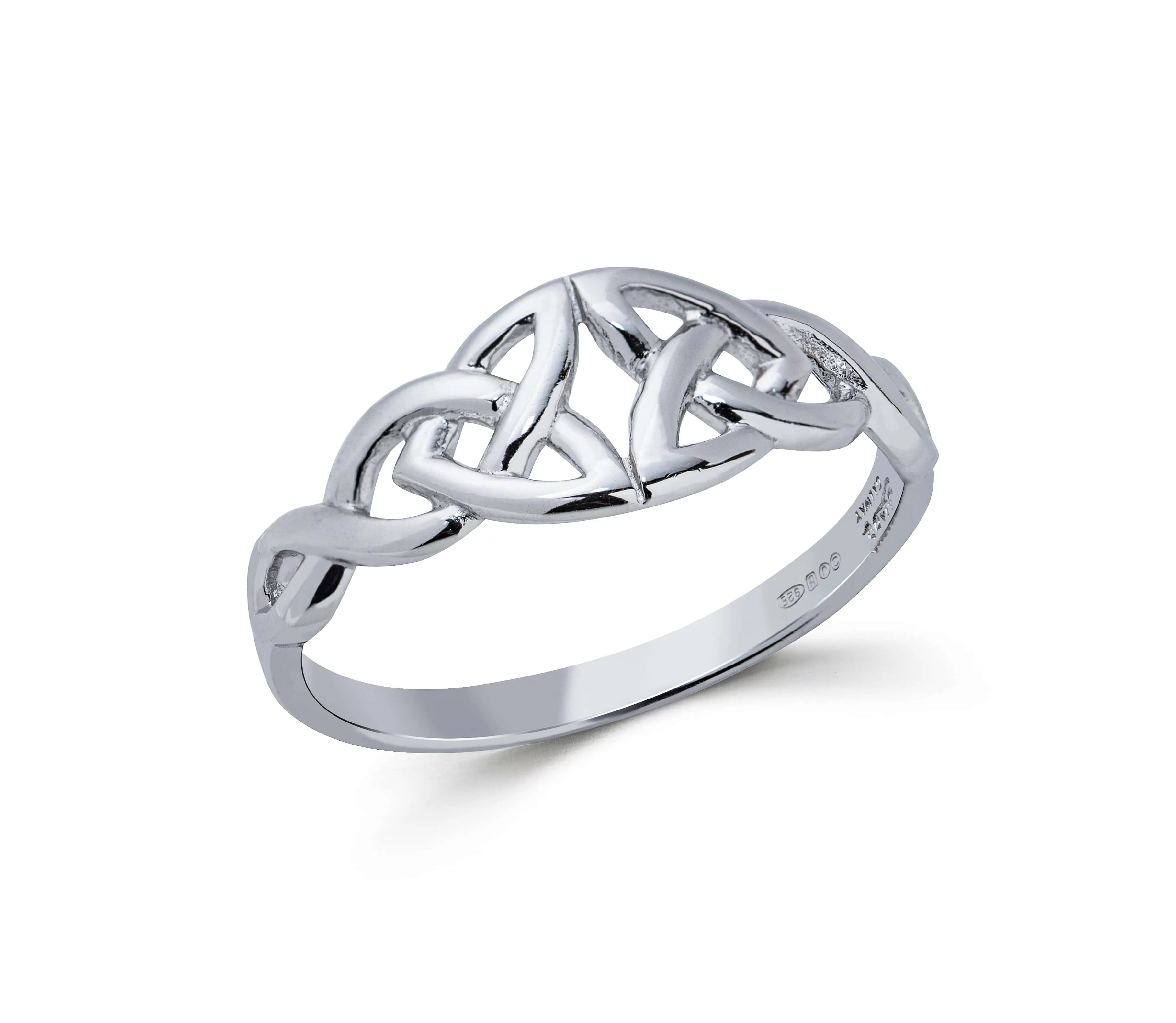Trinity Knot Claddagh Ring Ladies Claddagh Elegantly Contrasting